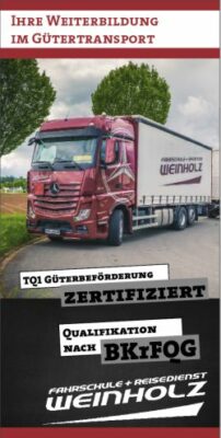 Flyer LKW Führerschein Fahrschule Weinholz Holzminden